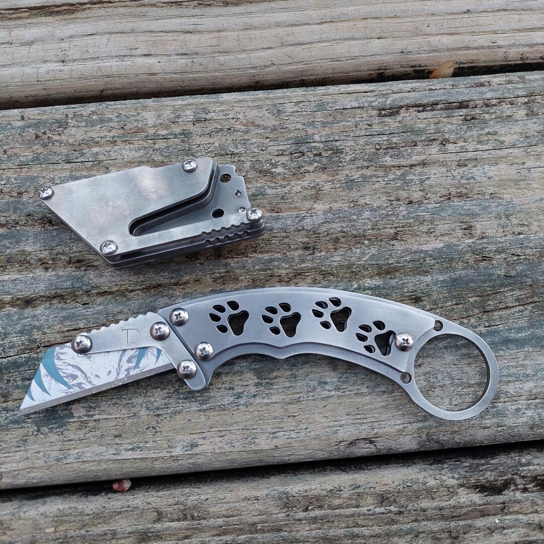 Teale Designs Tools Karambit Fixed Utility Knife - Paws Curved - Etsy