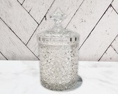 Antique American Brilliant Period Cut Crystal Glass Large Biscuit Barrel Cracker Jar Cigar Daisy and Button Russian Pattern Hawkes Hoare