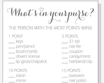 It's just a graphic of Soft Bridal Shower Purse Game Printable It is a graphic of Soft Bridal Shower Purse Game Printable