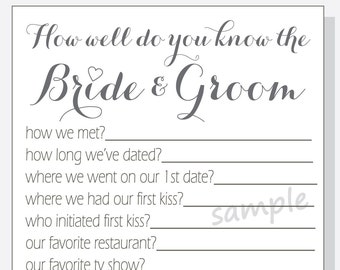 How Well Do You Know The Bride And Groom Template - FREE DOWNLOAD