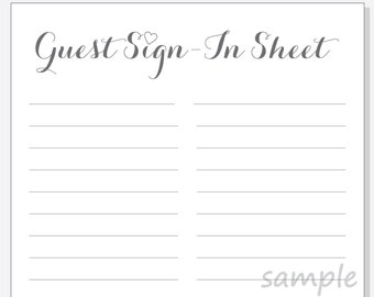 signin sheet etsy party sign in sheet