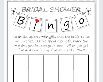 bridal shower gift bingo template free Printable bridal shower bingo cards calendar june.
