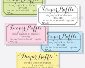 diy diaper raffle ticket stub for a boy girl or gender etsy