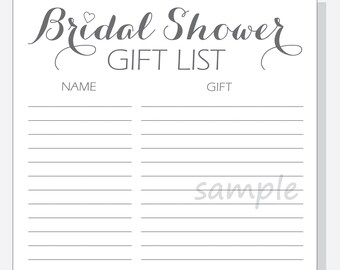 diy guest sign in sheet printable for a wedding bridal etsy bridal shower guest book template