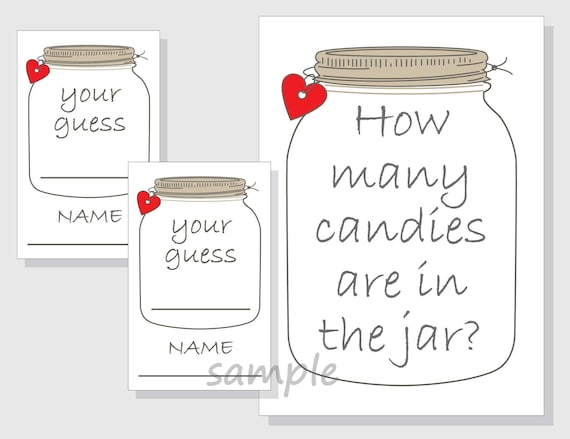 How Many M&ms Are in the Jar Printable Game Candy Candies 