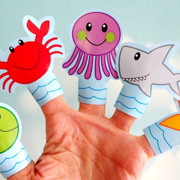 DIY Printable Finger Puppets - Under the Sea Characters PDF Download