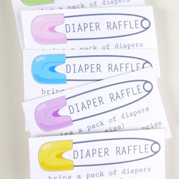 Diaper Raffle Ticket Printable Insert for a Baby Shower - Boy, Girl or Gender Neutral - DIY Design