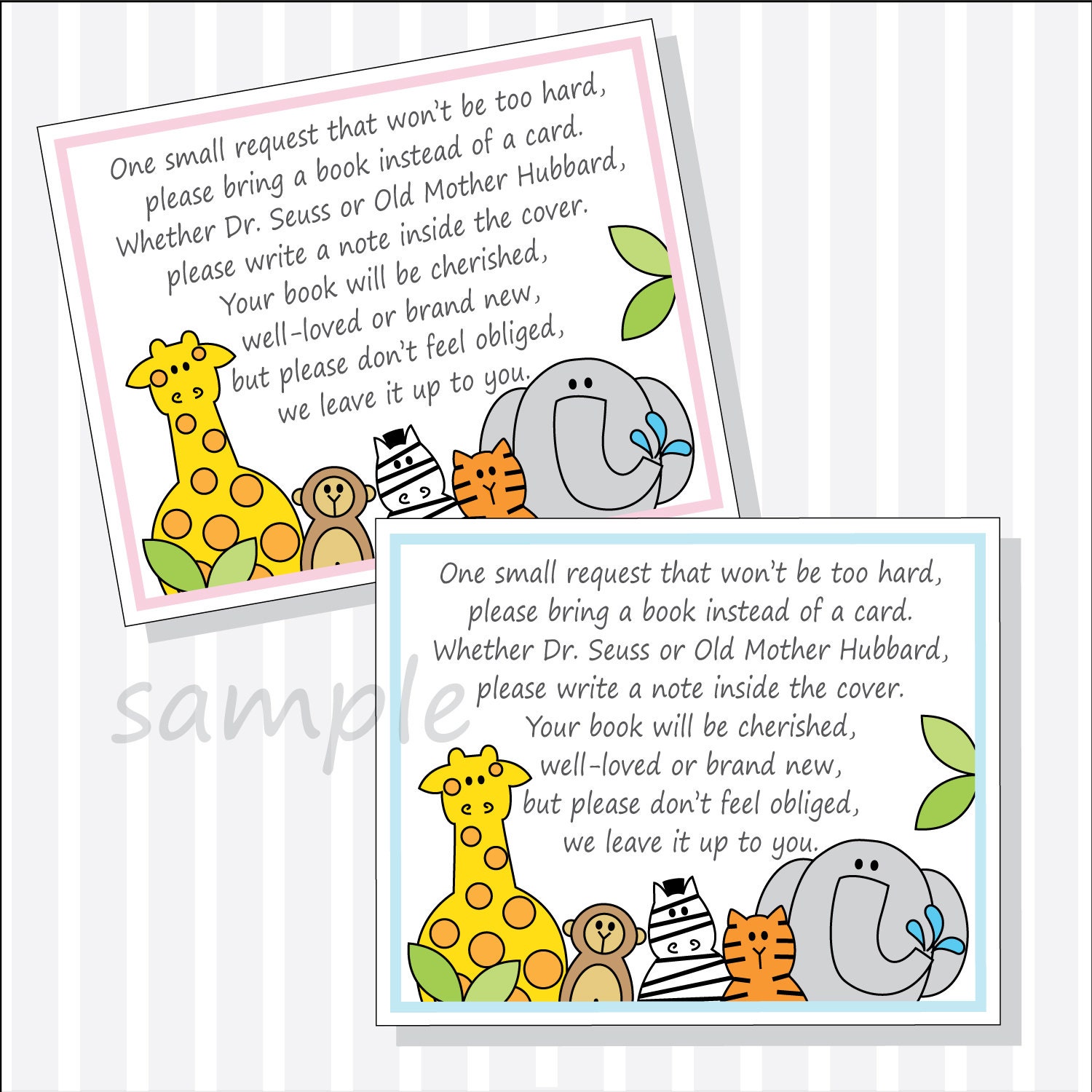 Printable Baby Shower Book Request Book Instead of Card DIY Etsy