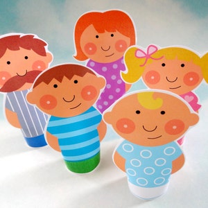 DIY Printable Finger Puppet Family PDF Printable Download Daddy Mommy ...