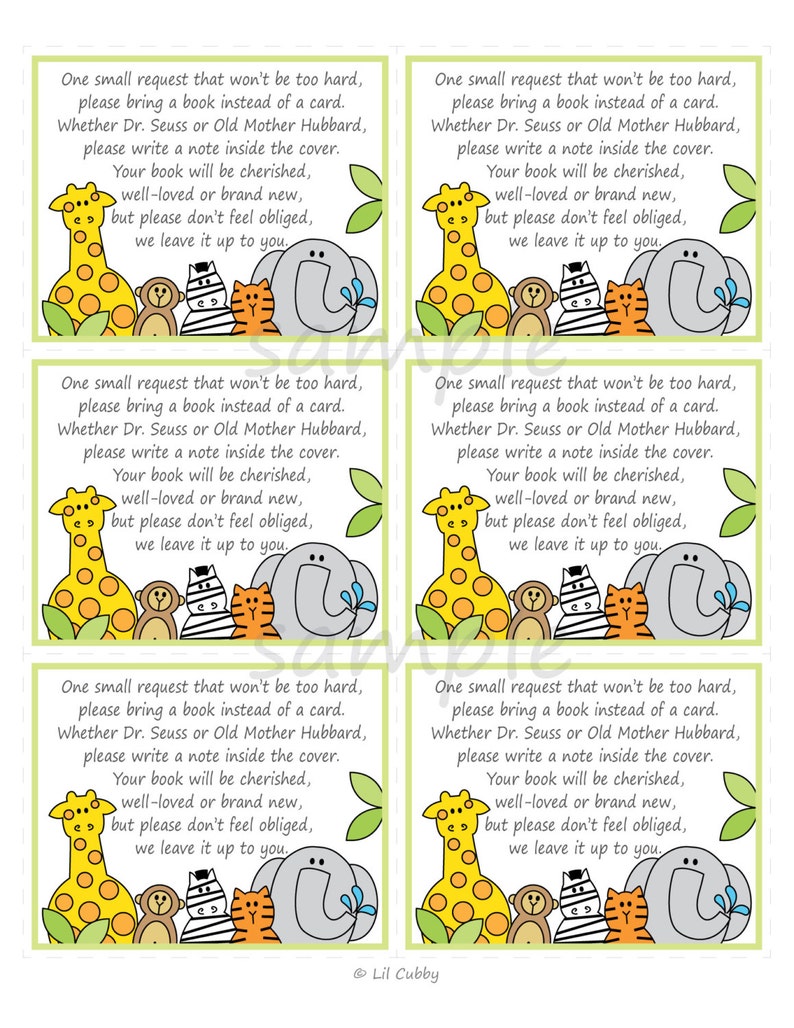 Printable Baby Shower Book Request Book Instead of Card DIY - Etsy
