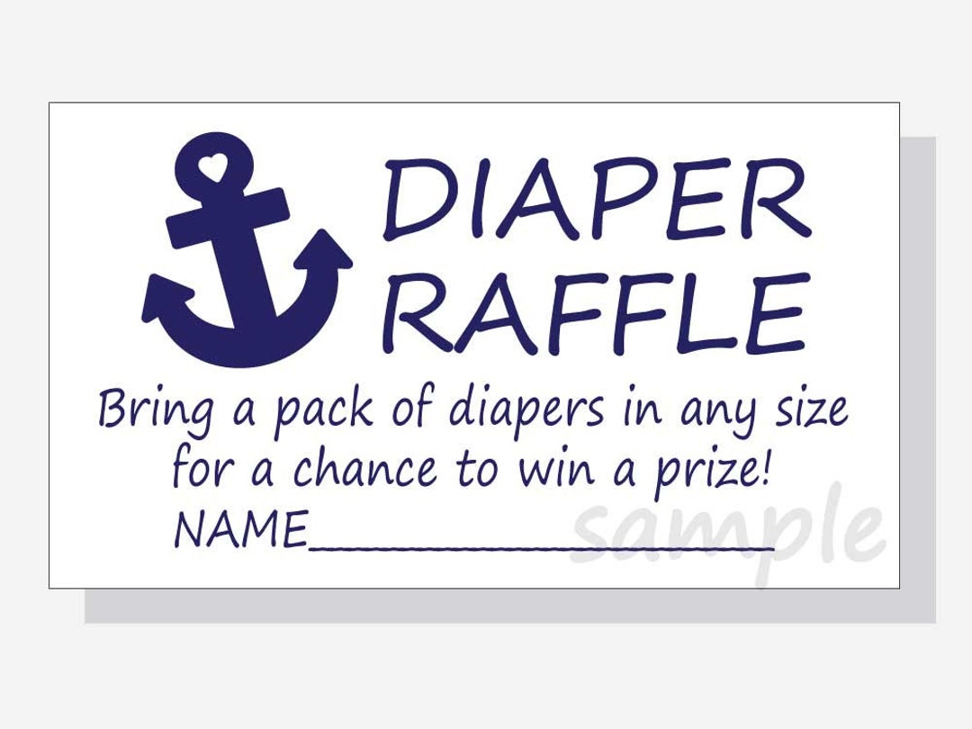 DIY Anchor Diaper Raffle Tickets for a Boy Girl or Gender - Etsy