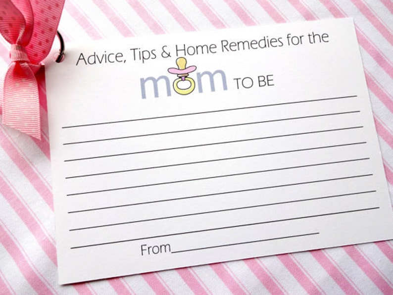 DIY Baby Shower Advice Printable Cards for a Baby Girl - Etsy