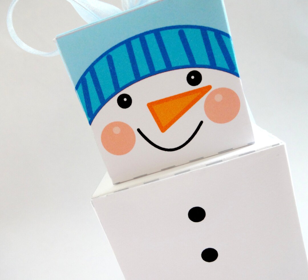 Printable Christmas Box Template Snowman Tower Gift Box Etsy