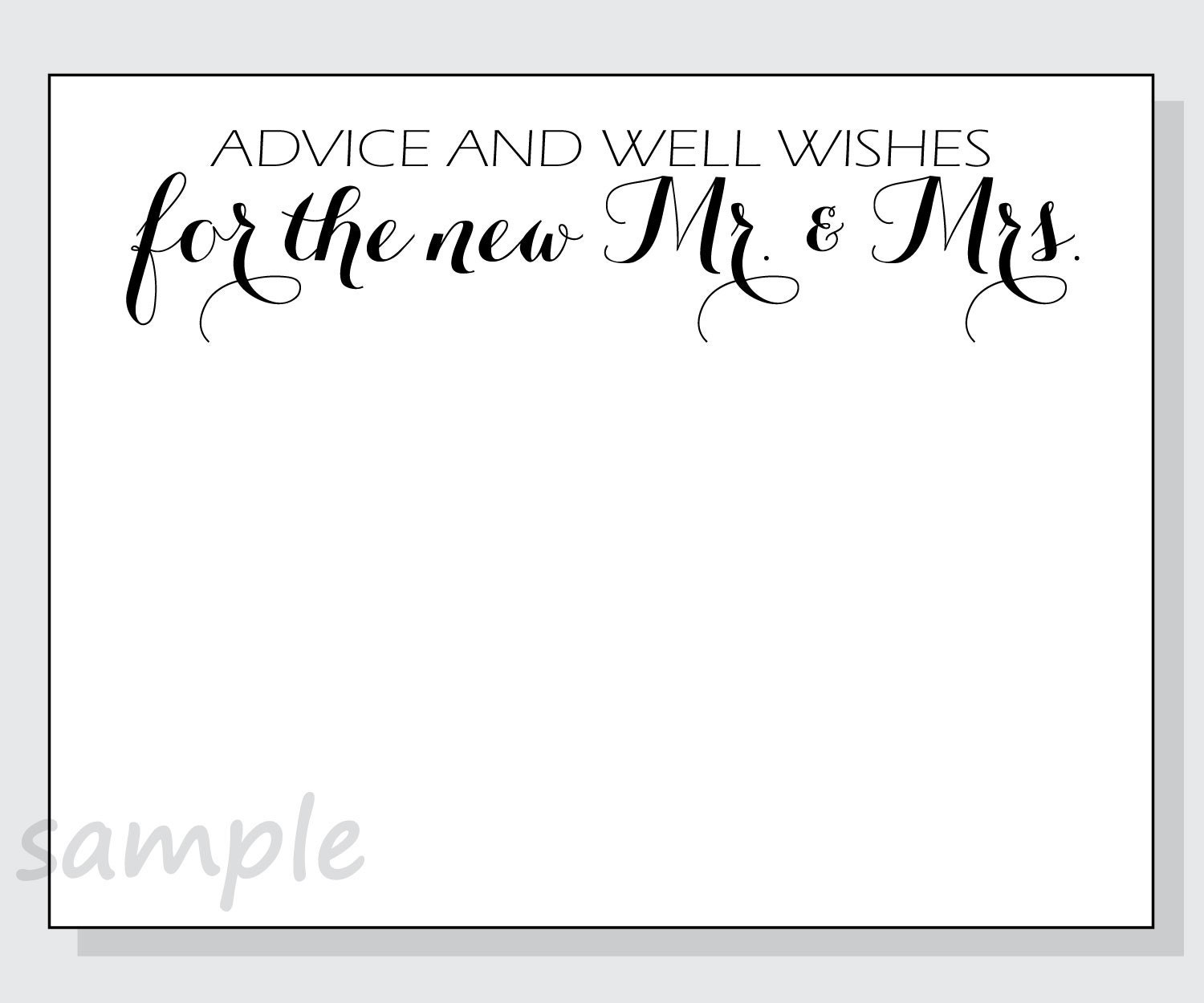 DIY Advice and Well Wishes for the New Mr. &amp; Mrs. Printable - Etsy