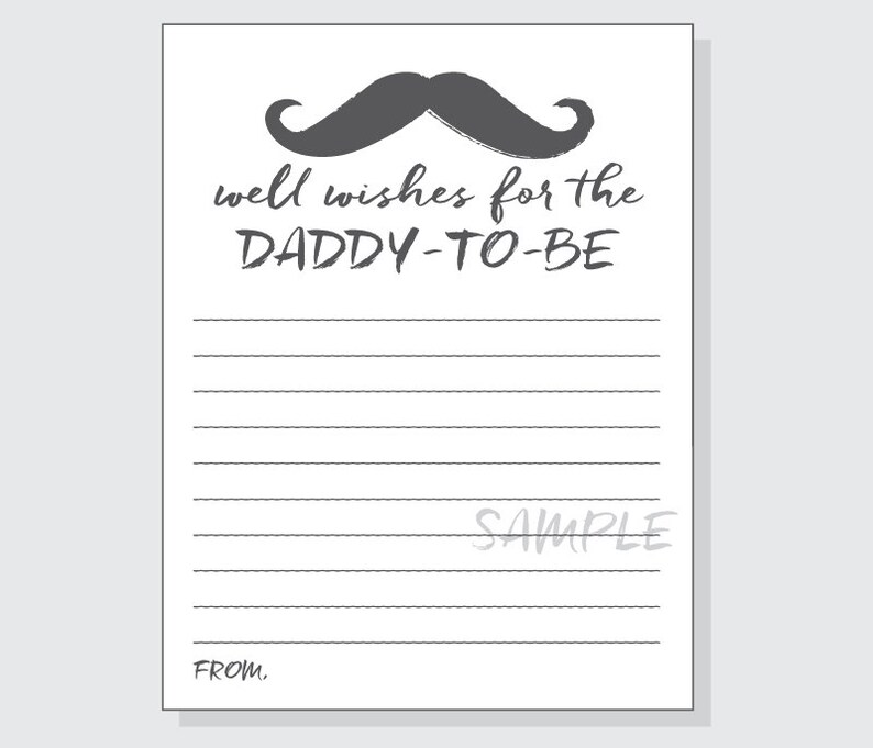 DIY Well Wishes for the Daddy to Be Cards for a Baby Shower Etsy