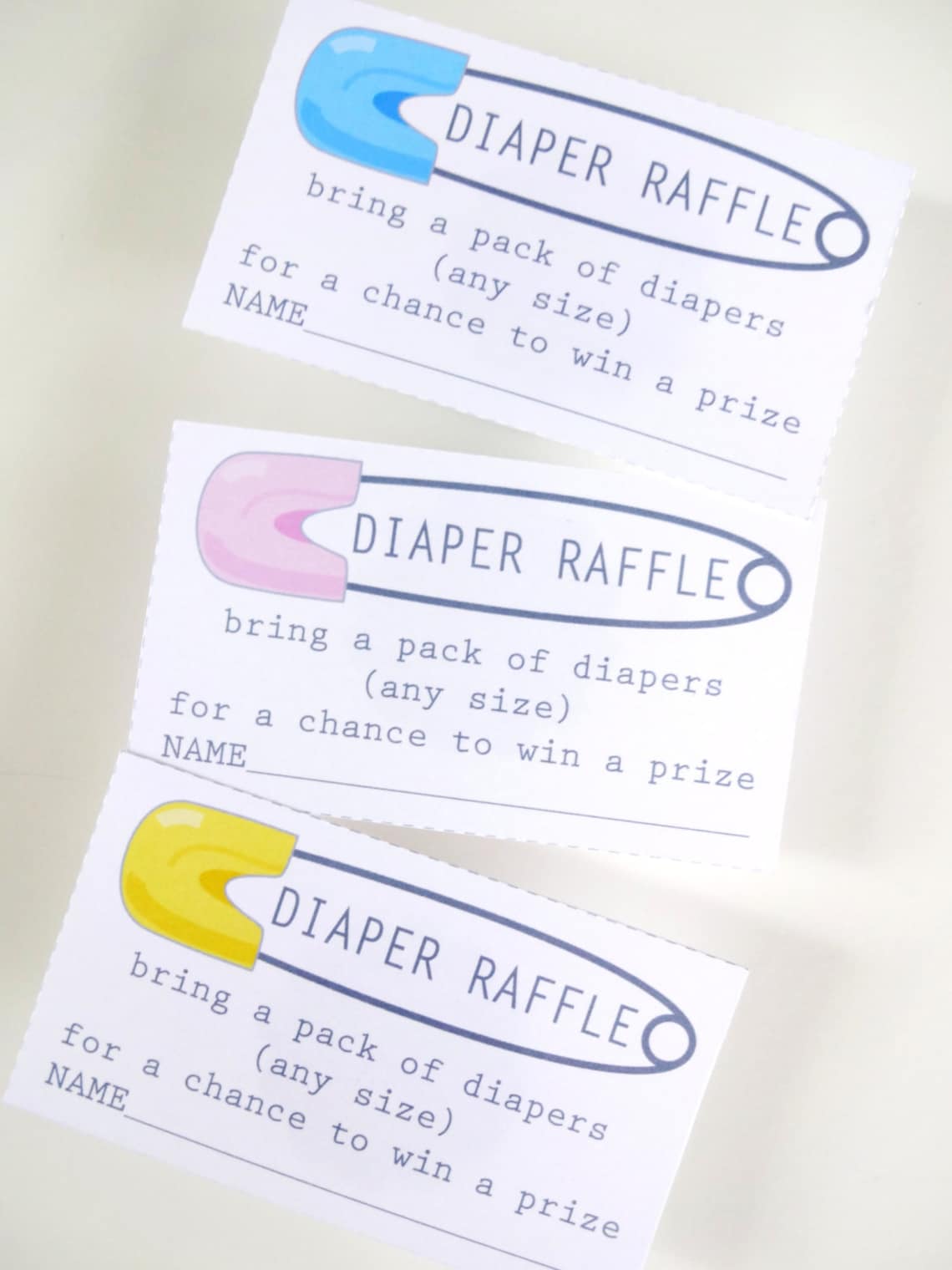 diaper raffle ticket printable insert for a baby shower