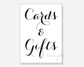 DIY Cards & Gifts Wedding Table Sign - 5x7 and 8x10 JPG - Printable Downloadable Instant File