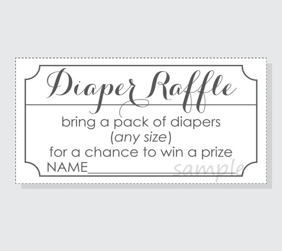 diy diaper raffle ticket stub for a boy girl or gender neutral baby shower printable design script ruffle ticket