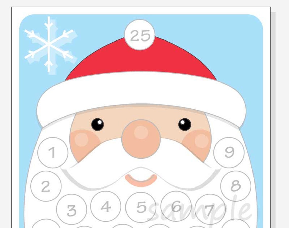 Printable Santa Advent Calendar Christmas Activity DIY - Etsy