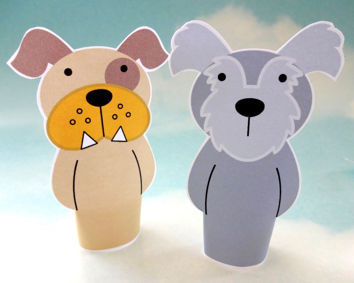 Dog Finger Puppets Diy Printable Dog Breed Puppets Etsy