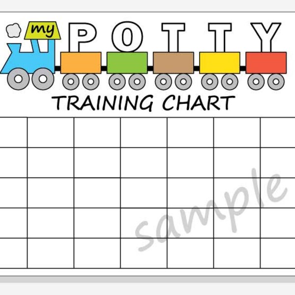 DIY Printable Potty Training Chart - Train Design for Boy without Days - Train Design