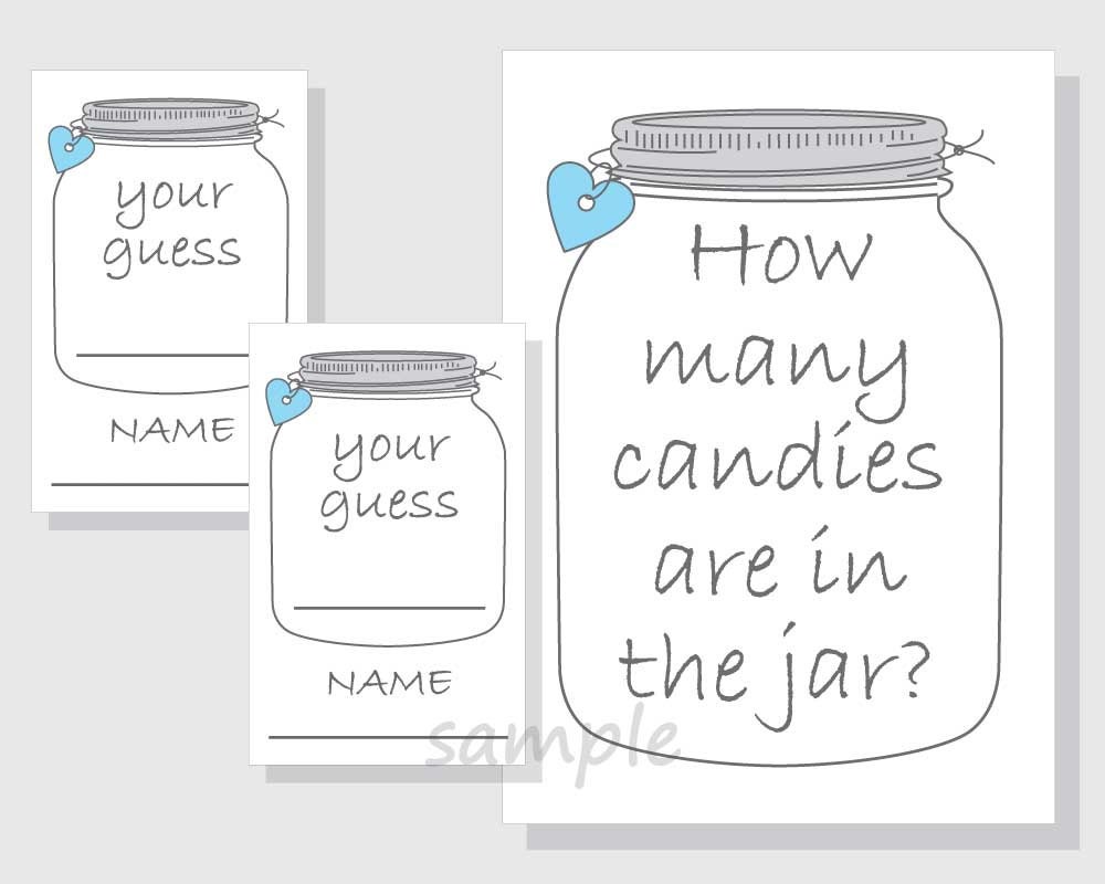 How Many Candies Are in the Jar Printable Game Candy Etsy