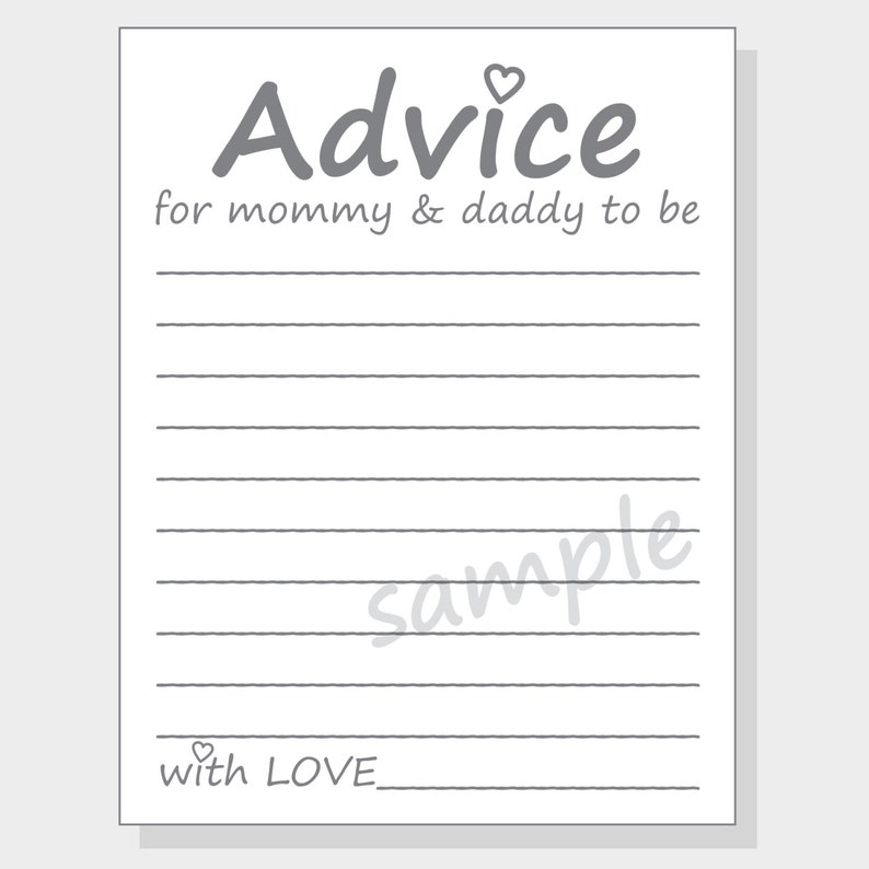 DIY Advice for Mommy &amp; Daddy to Be Printable Cards for a Boy - Etsy