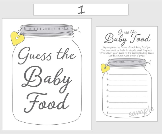 Download Guess The Baby Food Printable Baby Shower Game Yellow Gender Etsy Yellowimages Mockups
