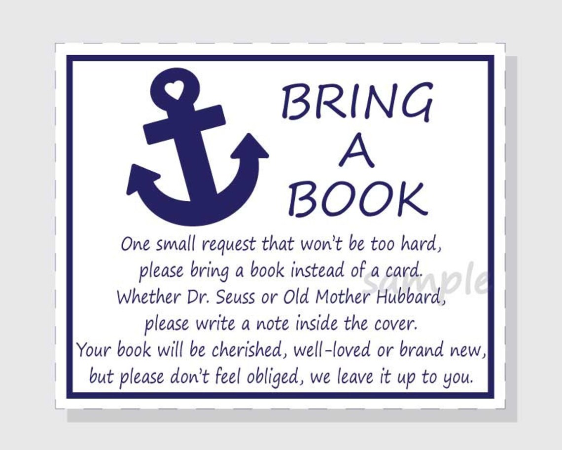 Printable Baby Shower Book Request Insert Book Instead of | Etsy