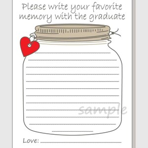 Favorite Memory With the Graduate Rustic Mason Jar Printable - Etsy