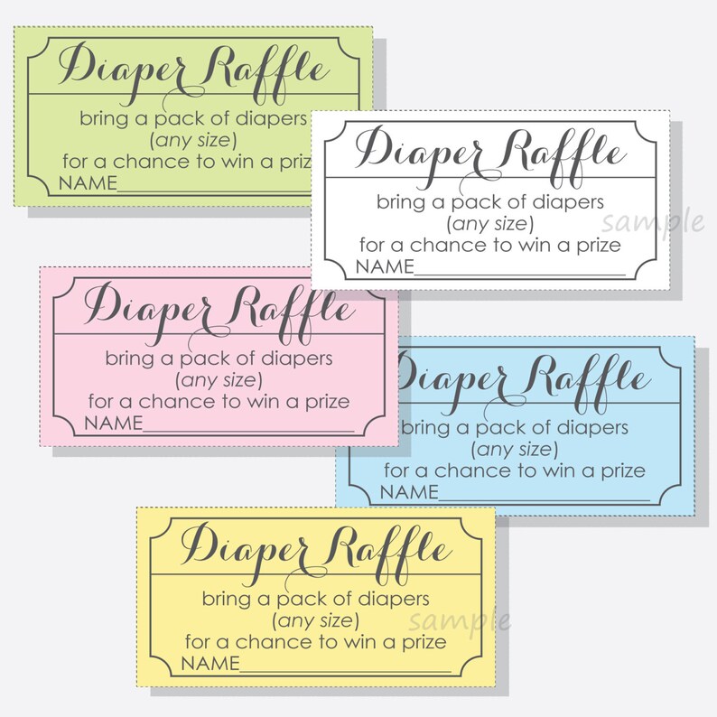 diy diaper raffle ticket stub for a boy girl or gender etsy