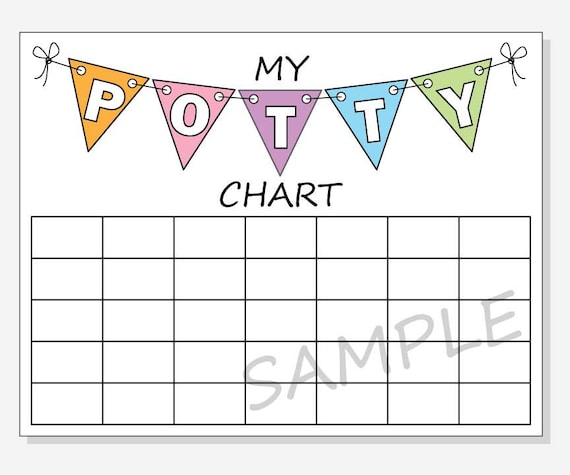 DIY Printable Potty Chart Pennant Design for Girl or | Etsy