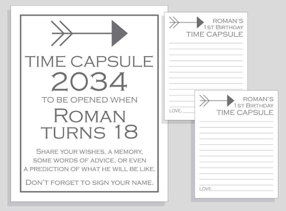 first-birthday-time-capsule-arrow-printable-sign-and-cards-diy-etsy