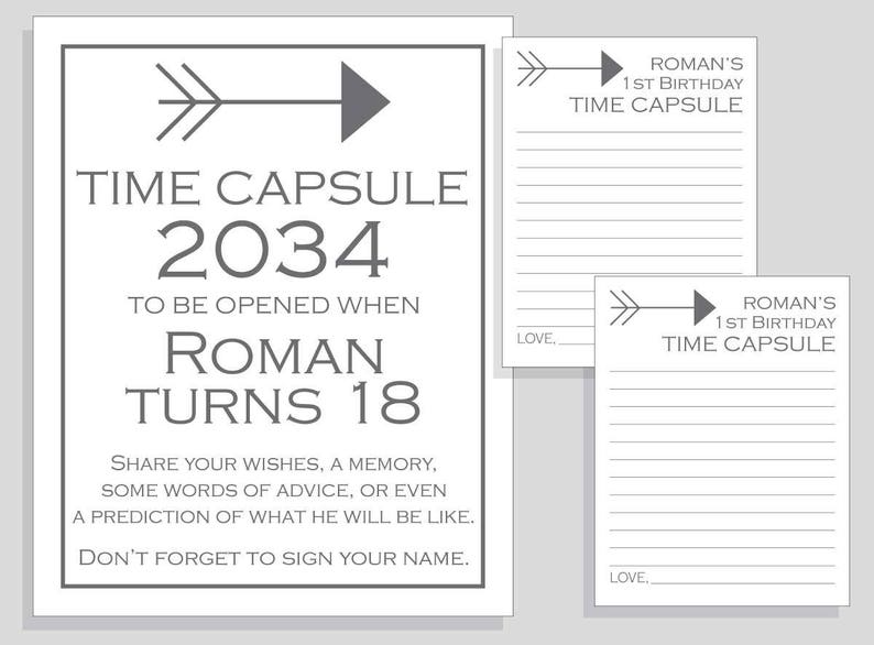 first-birthday-time-capsule-arrow-printable-sign-and-cards-diy-etsy