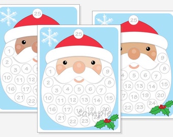 Printable Santa Advent Calendar Christmas Activity DIY