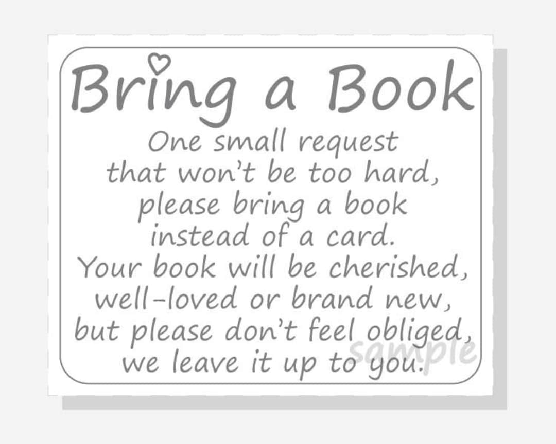 Printable Baby Shower Book Request Book Instead of Card Insert DIY