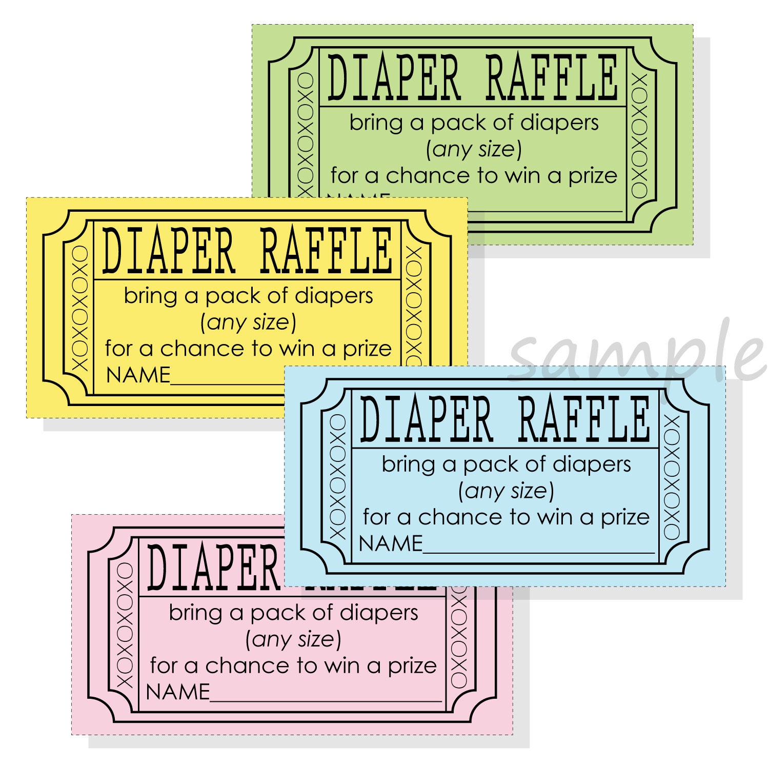Diaper raffle tickets party city 2025