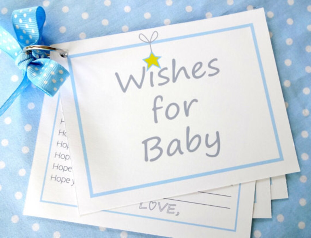 DIY Wishes for Baby Printable Cards for a Boy - Etsy