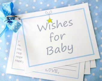 DIY Wishes for Baby Printable Cards for a Boy
