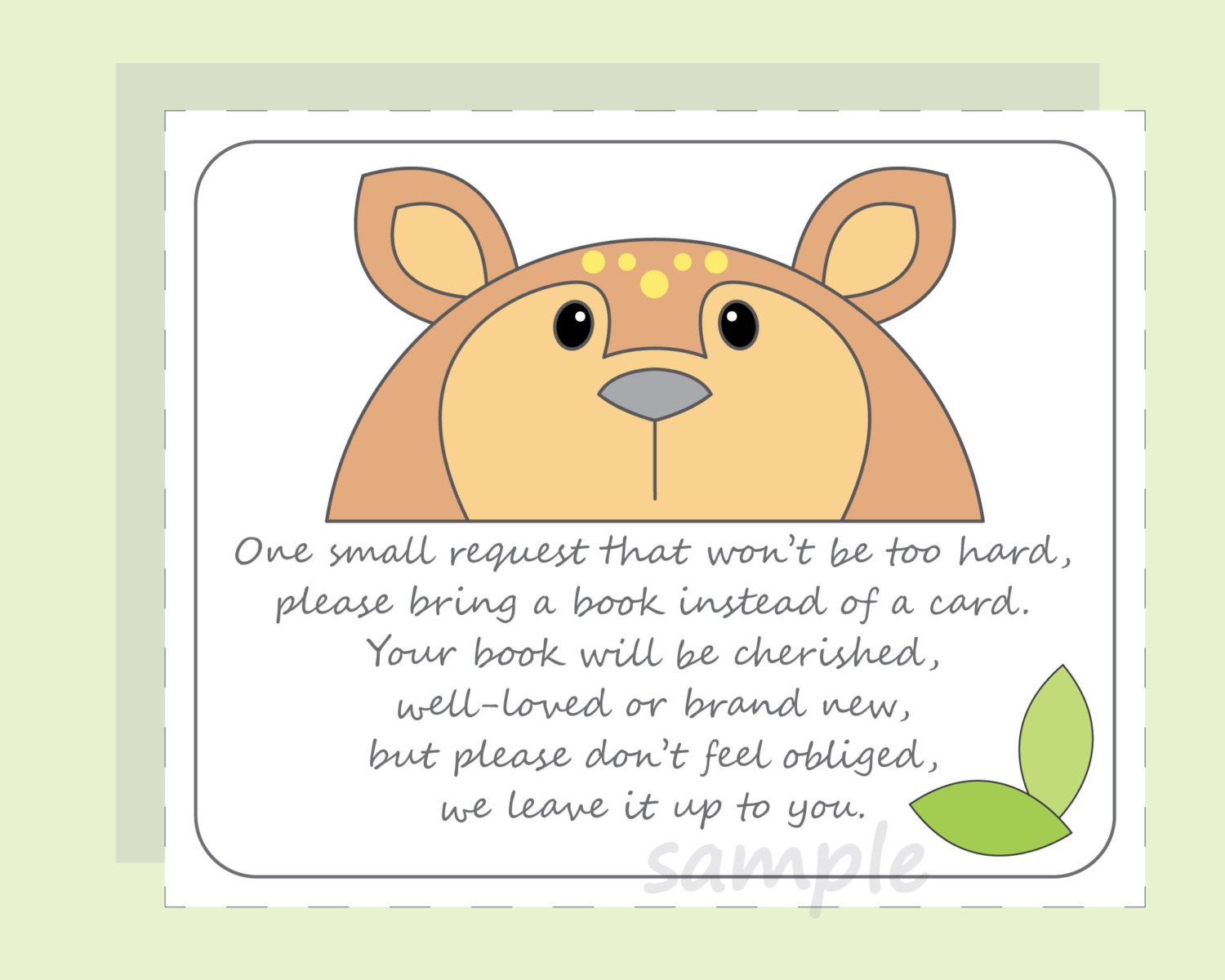 Printable Baby Shower Book Request Book Instead of Card - Etsy