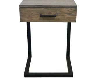 C Table - Nightstand - Side Table - Bedside Table - End Table - Solid Gray Oak