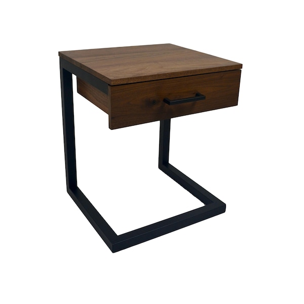 C Table - Nightstand - Side Table - Bedside Table - End Table - Solid Walnut - With Drawer