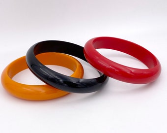 NEW Wide Bangle Bracelet - Wide Bangle - Halloween Bangle - Red Bangle Bracelet - Orange Bangle - Black Bangle - Vintage Reproduced Bracelet