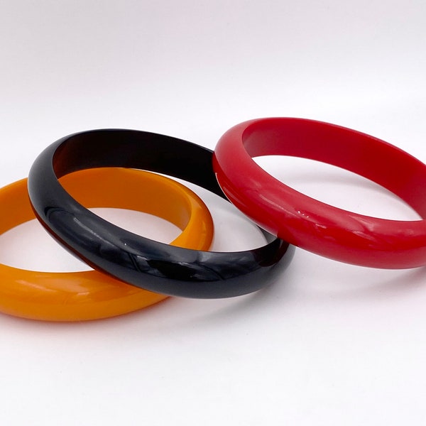 NEW Wide Bangle Bracelet - Wide Bangle - Halloween Bangle - Red Bangle Bracelet - Orange Bangle - Black Bangle - Vintage Reproduced Bracelet