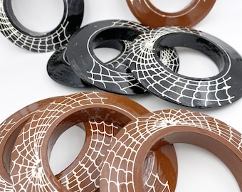 Spiderweb Bangle - Handpainted Bangle - Gothic Bangle - Halloween jewelry