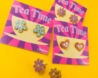 Mad Tea Party Inspired Earrings, Unbirthday Party Earrings, Alice in Wonderland Jewelry, Disneyland Tea Cups