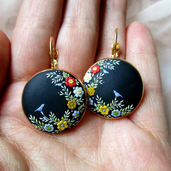 Made to order The song of a mother bird Anniversary Gift, Gift for her, Gift for woman, Christmas Gift, Handmade Polymer Clay Earrings