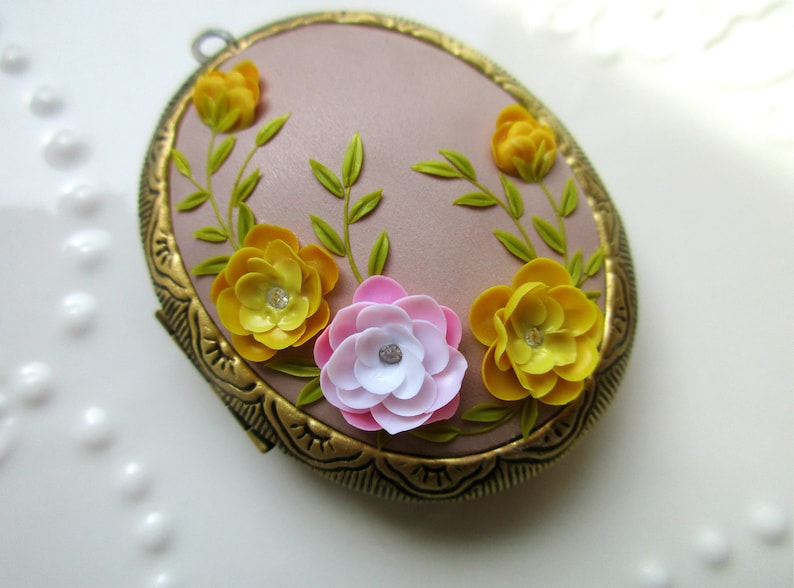 Floral Locket Christmas Gift Jewelry Gift for Mother Wife Gift Gift for Girlfrend Gift Idea Wife Jewelry Idea Gift for Wife Gift for Mom