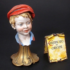 Vintage Triade Benacchio Bust Figurine Statue w/Hang Tag Certificate