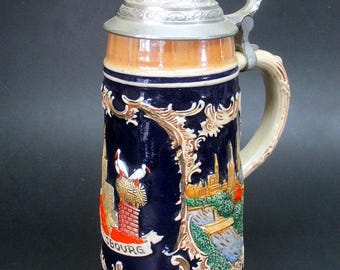 Vintage Marzi & Remy Strasbourg Lidded Beer Stein c1960's